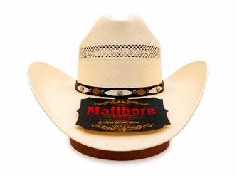 Marlboro Hats Cowboy Hat – Cream Western Style – Decorative Hatband