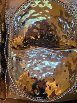 Luxury Hammered Silver Beaded Serveware Collection (Complete Hosting Set)