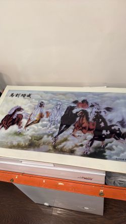 5 Horses Picture With Out Frame 