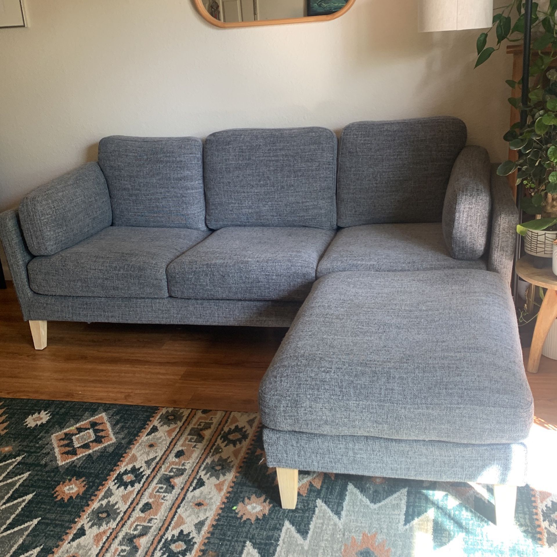 Woven Couch With Removable Ottoman 