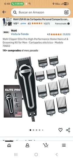Wahl Clipper Elite Pro High-Performance Home Haircut & Grooming Kit for Men - Cortapelos eléctrico - Modelo 79602