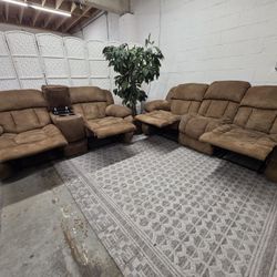 Matching Suede Reclining Sofa Set.
Delivery Available!