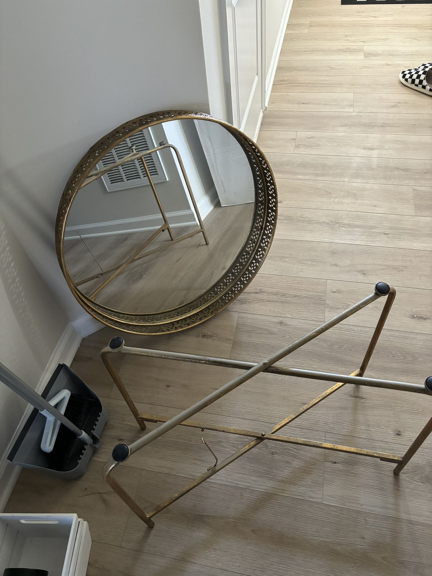 Antique Glass & Brass Table