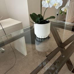 Pottery Barn Glass Top Desk, Excellent Condition 