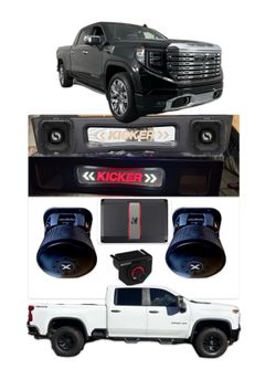 GMC SIERRA CHEVY SILVERADO CREW CABS FULL BASS PACKAGE KICKER SOLO X 8” CUSTOM BOX