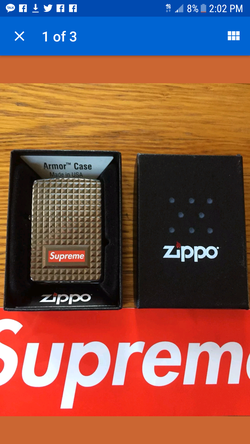 Supreme Diamond Cut Zippo Lighter Silver FW17