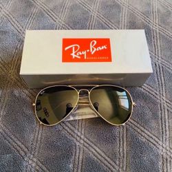 RayBan AVIATOR Sunglasses LARGE Frame AUTHENTIC 