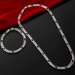 Set De Cadena De Plata 