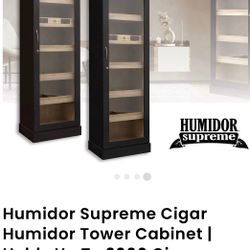 Tower Cigar Cabinet humidor, Electric Humidifier & Bluetooth Hygrometer