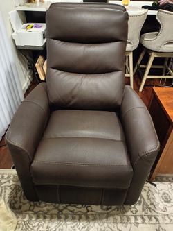 Reclining Swivel Leather Chair