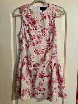 Zara White/Pink Floral Dress - Medium