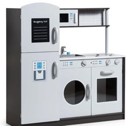 Kids Kitchen Playset, Wooden Pretend Play Toy Set, open box Woodland Hills