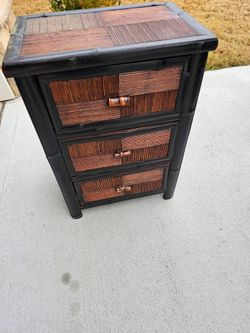 Little brown and black bamboo style drawer