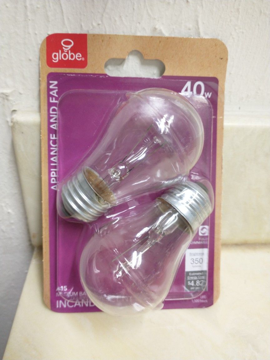 New Globe Appliance And Fan A15 Incandescent 40w Light Bulb