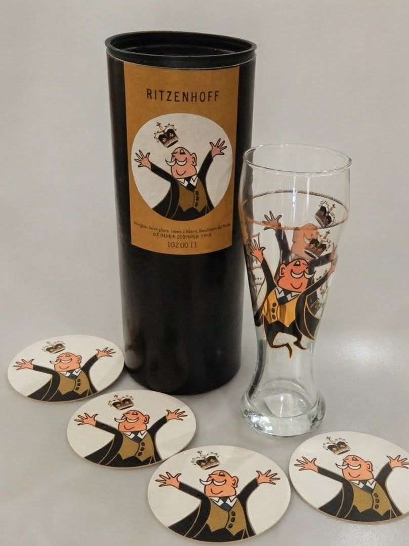 German Ritzenhoff Beer Glass 1998 Debora Jebwab 23143 Limited Box Set