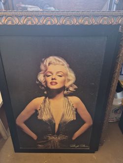portrait of Marilyn Monroe in a gold 38.5"X 28"