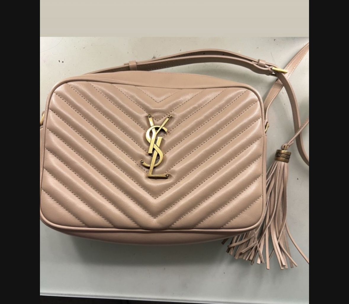 YSL YVES SAINT LAURANT LOU CAMERA BAG BEIGE LIKE NEW