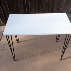 White Console Table with Hairpin Legs