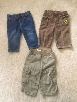 EUC baby boy pants 3 pairs bundle size 12m