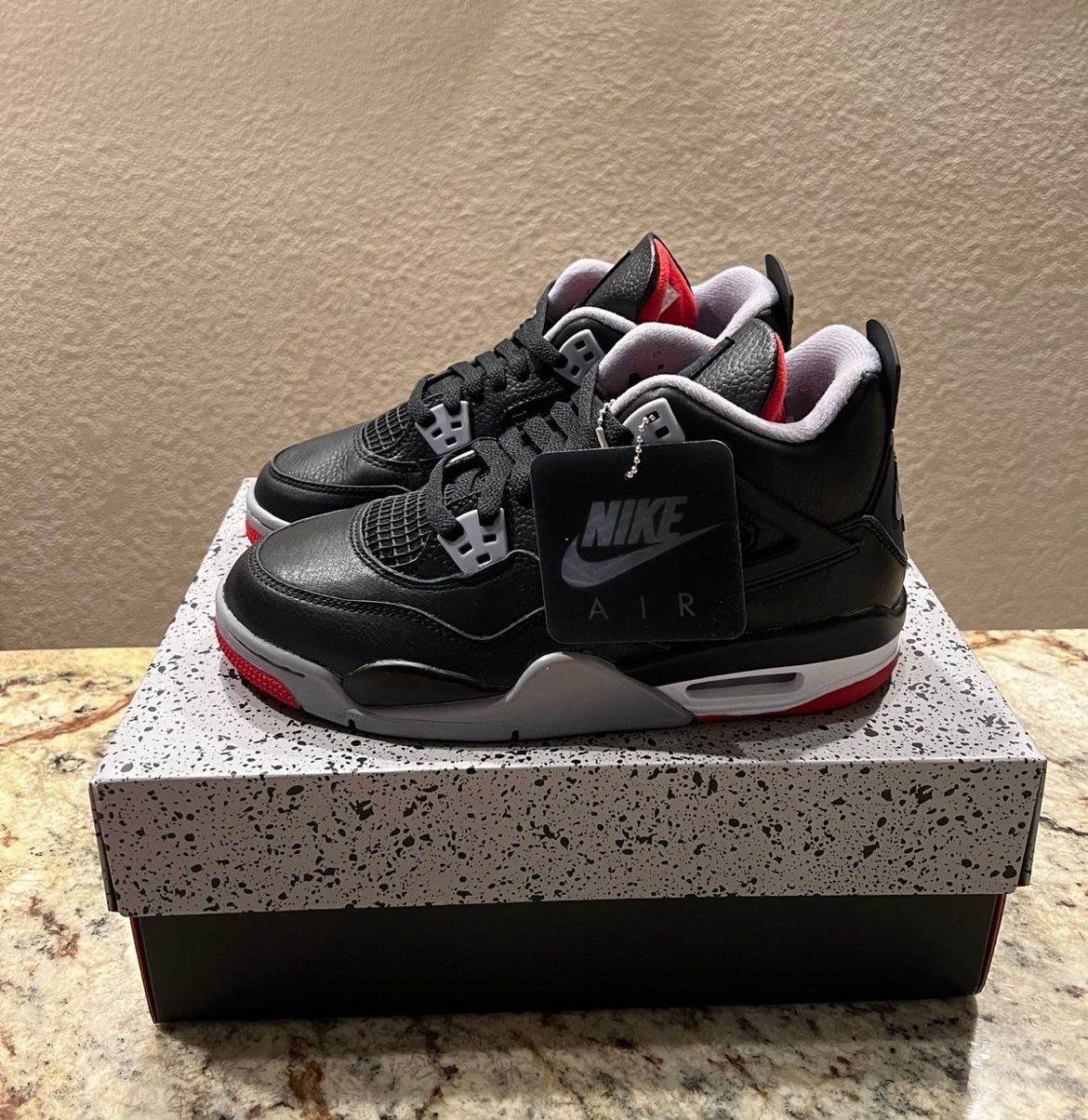 Nike Air Jordan 4 Retro GS Bred Reimagined FQ8213-006 Size 6.5 Youth. Women’s Size 8 Brand New