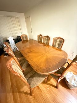 Solid  Wooden Furniture Set ( Dinning Table Set with 8 chairs- Sofa 3 Pices with  one  coffee  tables and  two side tables.