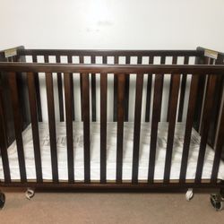 Foundations Folding Crib in Espresso Dark Chocolate Brown