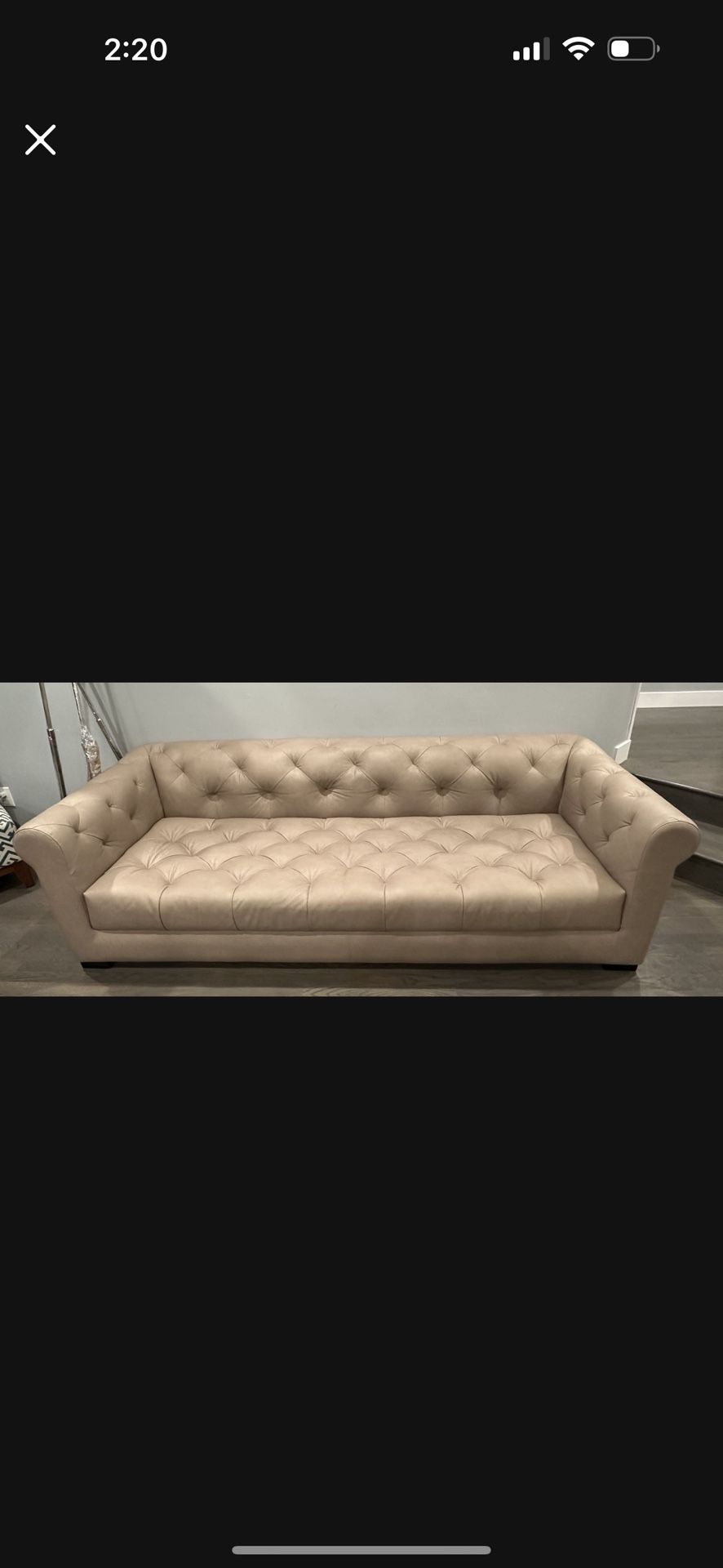 MODENA CHESTERFIELD LEATHER SOFA WITH TUFTED SEAT