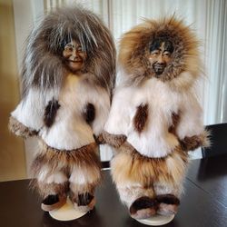 Nayukpuk Alaskan Eskimo Real Fur Dolls