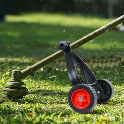 String Trimmer Wheel Attachment, Lawn Mower Auxiliary Wheel, Push Behind Weed Trimmer, Adjustable Support Wheels for String Trimmer Weedeaters Grass C