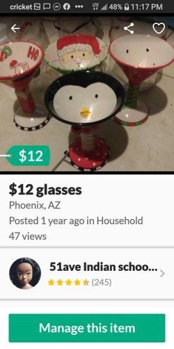 Christmas glasses $8