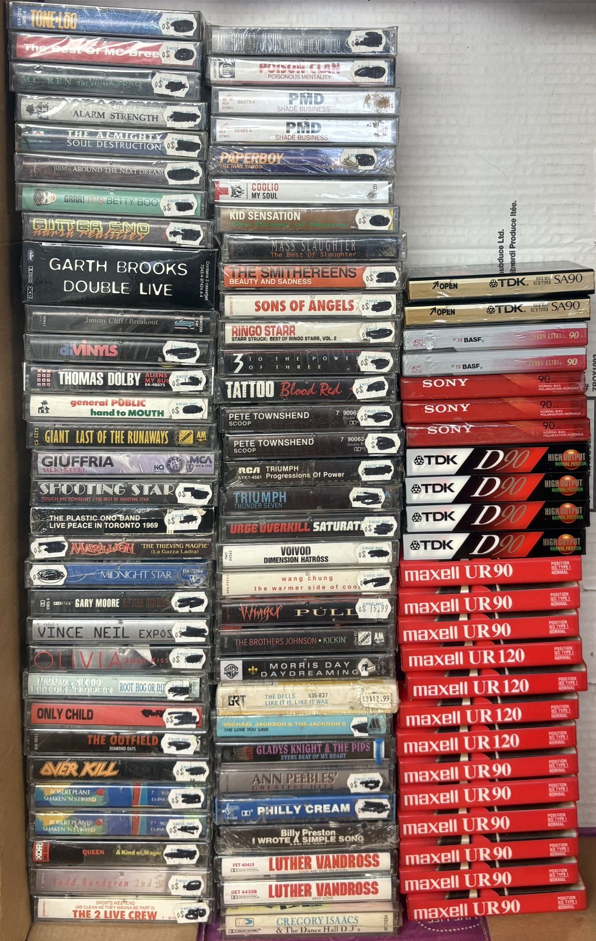 8/12 UPDATED: SEALED CASSETTE TAPES: Metal, Rock, 80s, Rap/Hip-Hop, R&B, Alt-Rock. $8 And Up.