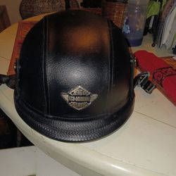 New Leather Harley Koo Bucket Helmet 40 Firm Sz Larg Xlarg