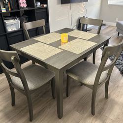 Light Charcoal Table and Chairs 