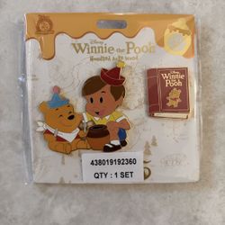 Disney Winnie the Pooh Christopher Robin Pin Set 12/12 Hundred Acre Wood In Hand