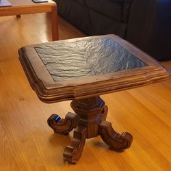 Cool Vintage End Table With Slate Top