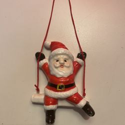 Vintage Porcelain Santa Claus Swinging