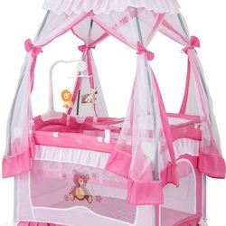 HONEY JOY 4-in-1 Pack and Play with Canopy