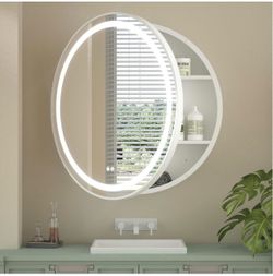 30 Inch Round LED Medicine Cabinet