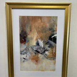 "Frozen Spring II" Matted and Gold Framed Print 19"x 25"