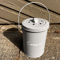 Matte Gray Compost Bin 