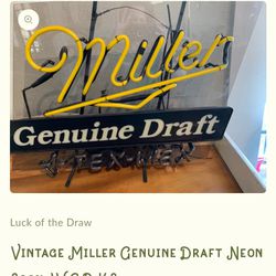 Vintage Miller Light Bar Light. Works Great 