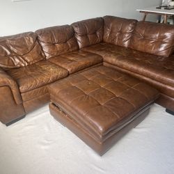 Leather Sectional Couch & 50” TV