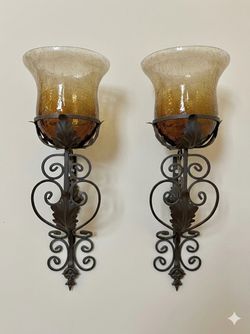 Set of Wall Sconce Candle Holders