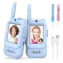 Walkie Talkies for Kids Pack of 2, Rechargeable Long Range Two Way Radios Toys for Boys Girls Age 3-5, Outdoor Adventure Camping Hiking, Birthday
