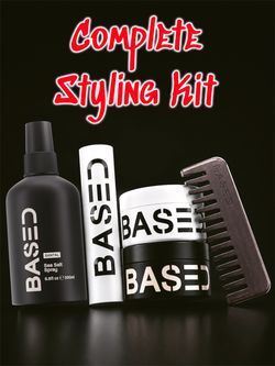 BASED Bodyworks Complete Styling Kit Bundle Set Sea Salt Clay Pomade Powder NIB