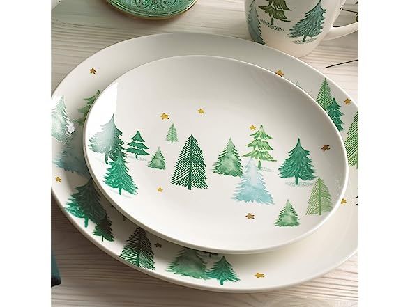 Lenox 893565 Balsam Lane 12 Piece Dinnerware Set Green