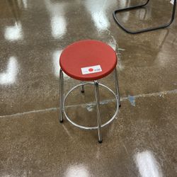 Chrome And Red Stool