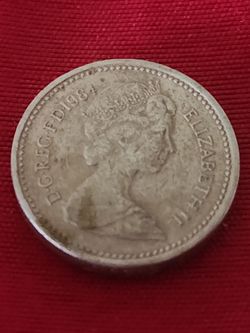 1984 ONE POUND ELIZABETH II UPSIDE DOWN EDGE MINT ERROR COIN *RARE*