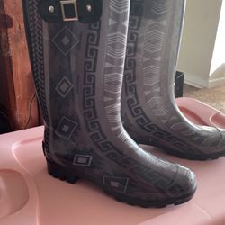 Gray Tall Rain Boots 