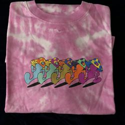 Grizzly Griptape T Shirt Men Small Pink Tie Dye Mushrooms Graphic Short Sleeve
